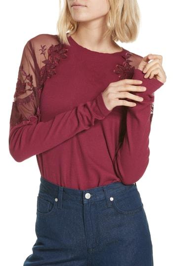 Women's Free People Daniella Lace Top - Burgundy