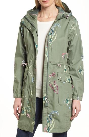 Women's Joules Right As Rain - Coastline Waterproof Cotton Jacket - Green