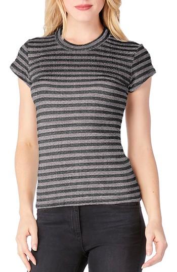 Women's Michael Stars Stripe Crewneck Top, Size - Grey