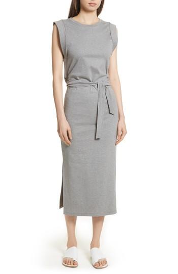 Women's Vince Wrap Waist Cotton Dress - Grey