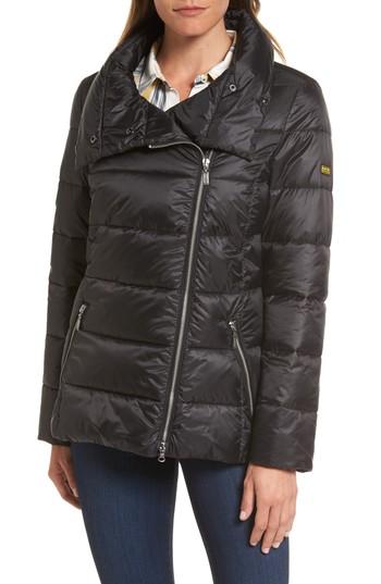 Women's Barbour Rockingham Water Resistant Quilted Biker Jacket Us / 10 Uk - Black