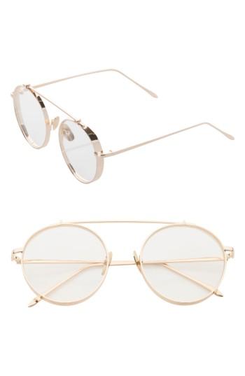 Women's Sunnyside La 55mm Round Sunglasses - Gold