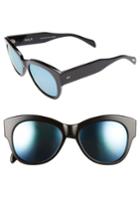 Women's Salt Hammen 54mm Polarized Cat Eye Sunglasses - Black/ Blue Mirror