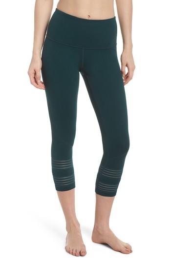 Women's Zella Twin High Waist Crop Leggings - Green