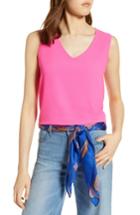 Women's Halogen V-neck Shell & Petite), Size Medium - Pink