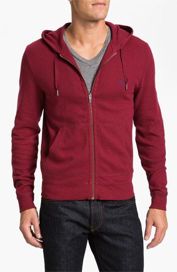 Original Penguin 'you're A Ham' Thermal Zip Hoodie Tibetan Red Medium