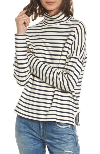 Women's Madewell Sailor Stripe Turtleneck Top, Size - Ivory