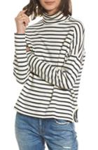 Women's Madewell Sailor Stripe Turtleneck Top, Size - Ivory