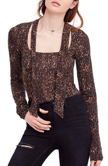 Women's Free People Wild Thing Leopard Print Top - Brown
