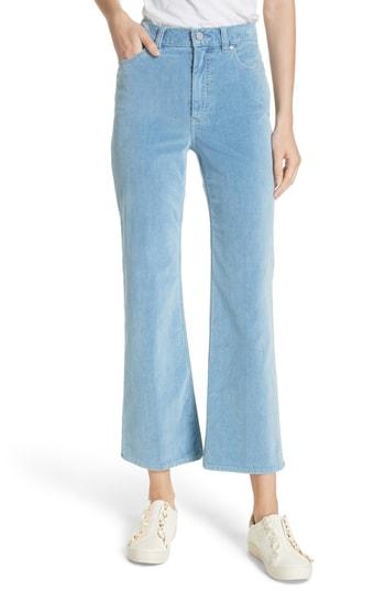 Women's La Vie Rebecca Taylor Ines Kick Bootcut Velveteen Jeans - Blue