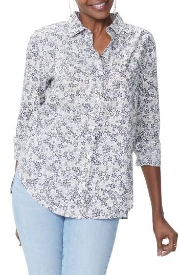 Women's Nydj Classic Cotton Lawn Blouse - Beige