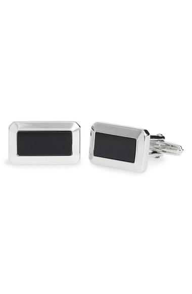 Men's Lanvin Onyx Inset Rectangular Cuff Links