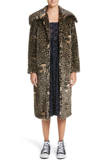 Women's Shrimps Ralph Faux Fur Coat - Beige