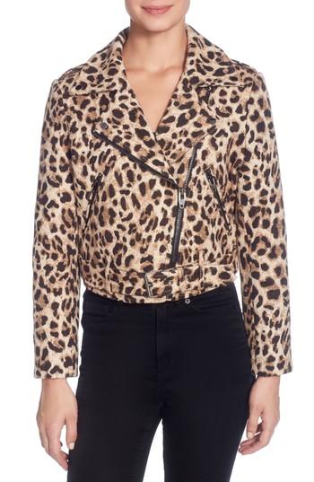 Women's Catherine Catherine Malandrino Veruca Canvas Moto Jacket - Brown