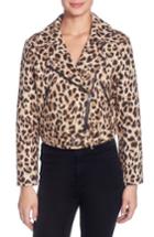 Women's Catherine Catherine Malandrino Veruca Canvas Moto Jacket - Brown