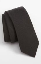 Men's The Tie Bar Solid Wool Blend Skinny Tie, Size - Grey