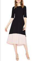 Women's Boden Wren Colorblock Cotton Blend Ponte Dress - Black