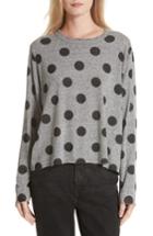 Women's The Great. The Long Sleeve Crop Dot Print Tee - Grey