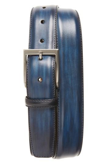Men's Magnanni Arcade Leather Belt - Navy