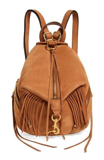 Rebecca Minkoff Julian Fringe Leather Backpack - Brown