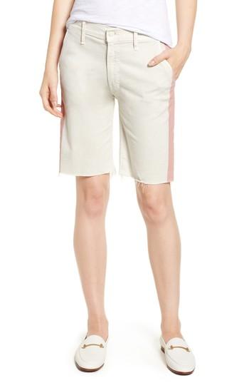 Women's Mother The Vagabond Prep Frayed Hem Shorts - Ivory
