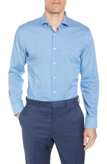 Men's 1901 Trim Fit Print Dress Shirt .5 - 32/33 - Blue