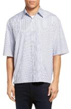 Men's Vince Stripe Boxy Sport Shirt - Blue