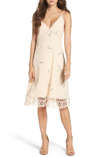Women's Bb Dakota Haleigh Floral Embroidered Slipdress - Beige