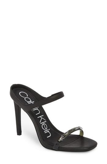 Women's Calvin Klein Dala Strappy Mule .5 M - Black