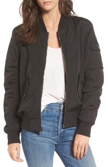 Women's Andrew Marc Nicole Reversible Bomber Jacket - Black