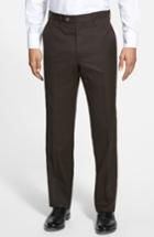 Men's Jb Britches Flat Front Worsted Wool Trousers L - Brown