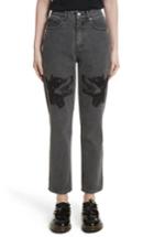 Women's Ashley Williams Dog Embroidered Jeans - Grey