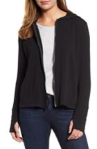 Women's Caslon Off-duty Zip Front Hooded Jacket - Black