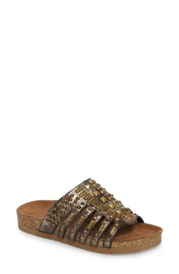 Women's Naughty Monkey Keller Studded Slide Sandal M - Black