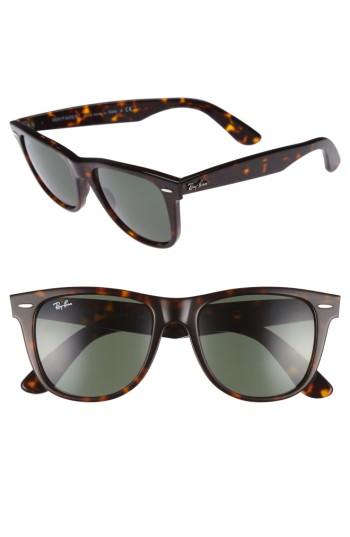 Men's Ray-ban Classic Wayfarer 54mm Sunglasses - Dark Tortoise/ Green