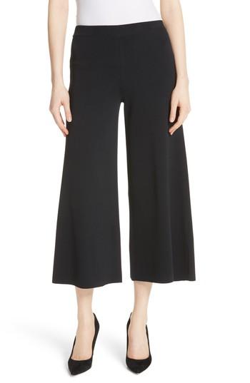 Women's Theory Henriet K Lustrate Wide Leg Crop Pants, Size - Black