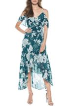 Women's Bardot Garden Party Floral Cold Shoulder Maxi Dress - Green