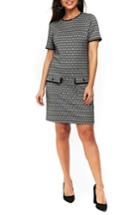 Women's Wallis Oval Jacquard Shift Dress Us / 10 Uk - Black