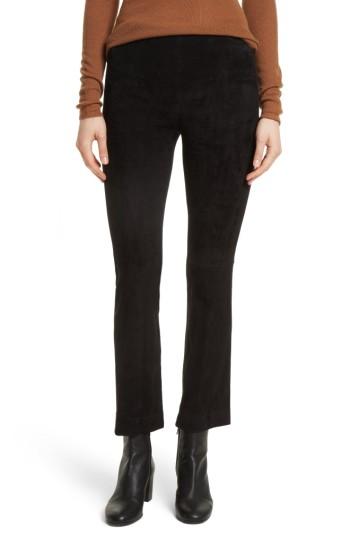Women's Vince Stretch Suede Crop Flare Pants - Black