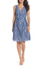 Women's Adrianna Papell Bella Lace Fit & Flare Dress - Blue