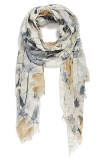 Women's Badgley Mischka Floral Print Modal & Silk Scarf, Size - Beige