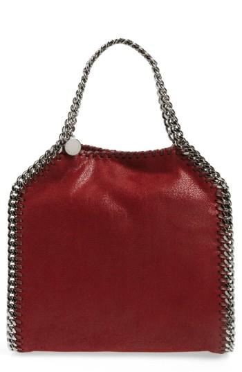 Stella Mccartney 'mini Falabella - Shaggy Deer' Faux Leather Tote - Red
