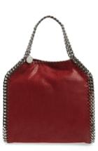 Stella Mccartney 'mini Falabella - Shaggy Deer' Faux Leather Tote - Red