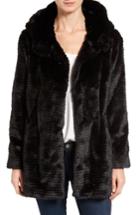 Women's Vince Camuto Hooded Faux Fur Coat - Black