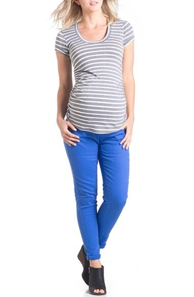 Women's Lilac Clothing 'hailey' Ruched Maternity Tee - Grey