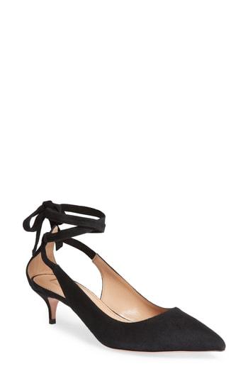 Women's Aquazzura Milano Ankle Wrap Pump Us / 35eu - Black