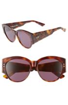 Women's Dior Lady 55mm Studded Cat Eye Sunglasses - Dark Havana