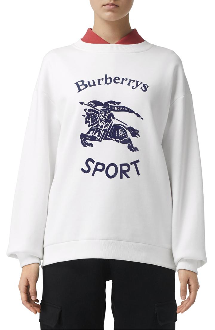 Women's Burberry Otaki Archive Logo Print Sweatshirt - White