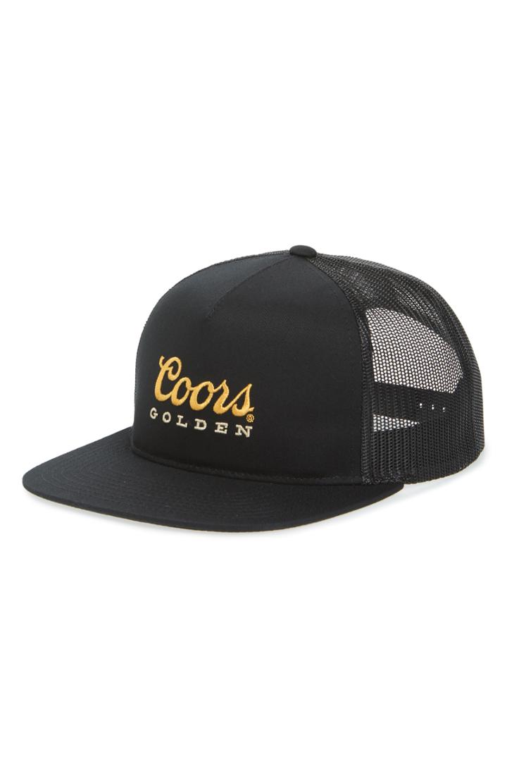 Men's Brixton Coors Golden Embroidered Mesh Cap - Black