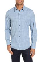 Men's Zachary Prell Clark Slim Fit Plaid Sport Shirt - Blue